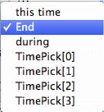 To drop list with time picks